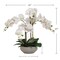 2-Pack 20" White Phalaenopsis Orchids | Faux Flowers in Round Grey Pots – Elegant Decor for Home & Office